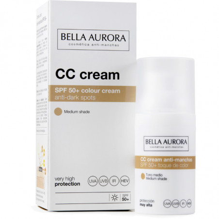 BELLA AURORA CC CRÈME ANTI-TACHES SPF50 TEINTE MÉDIUM 30ML
