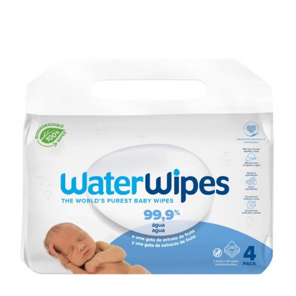 WATERWIPES BABY 4x60 PK BIO