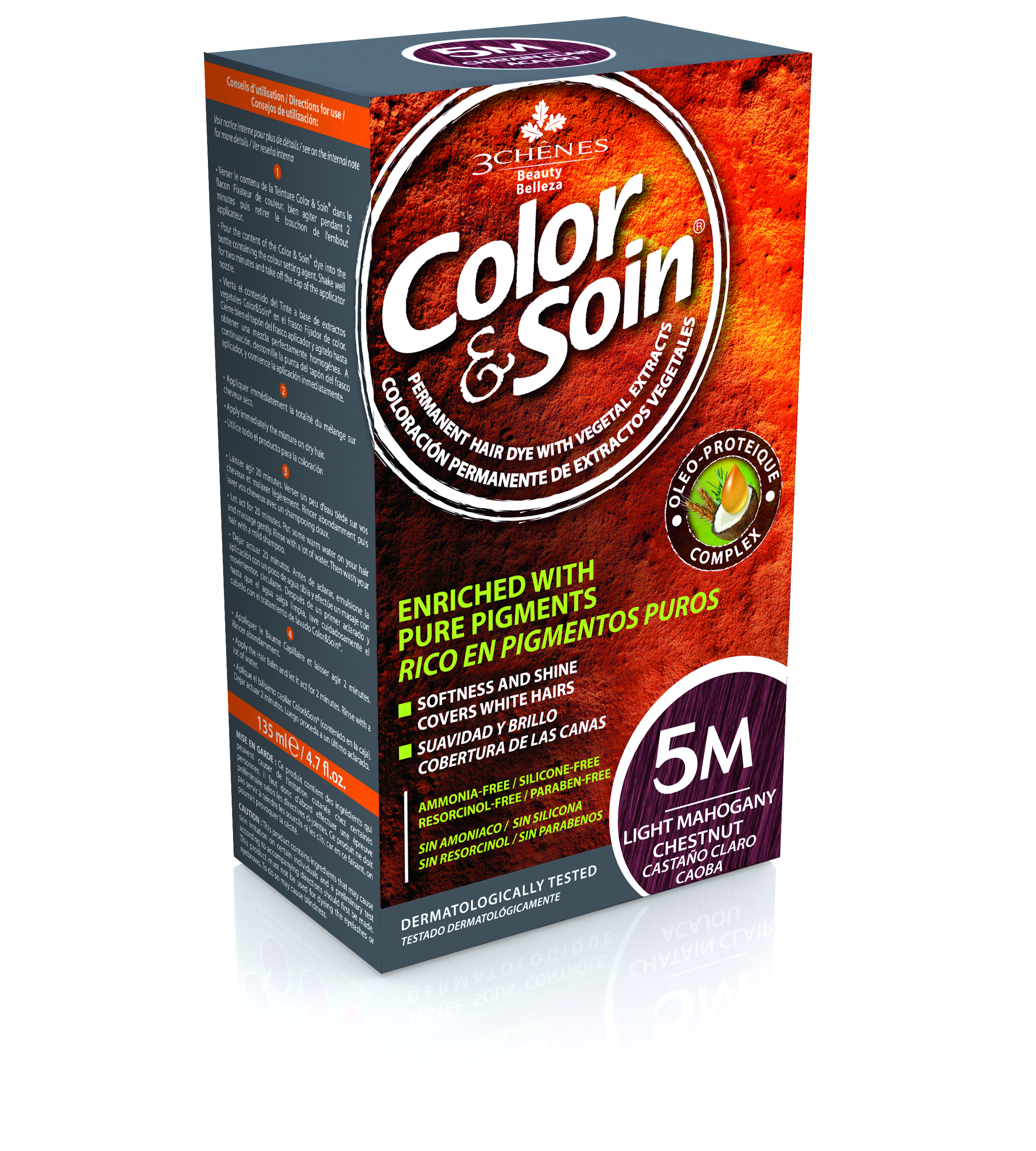 3CHENES COLOR&SOIN CHATAIN CLAIR ACAJOU 5M