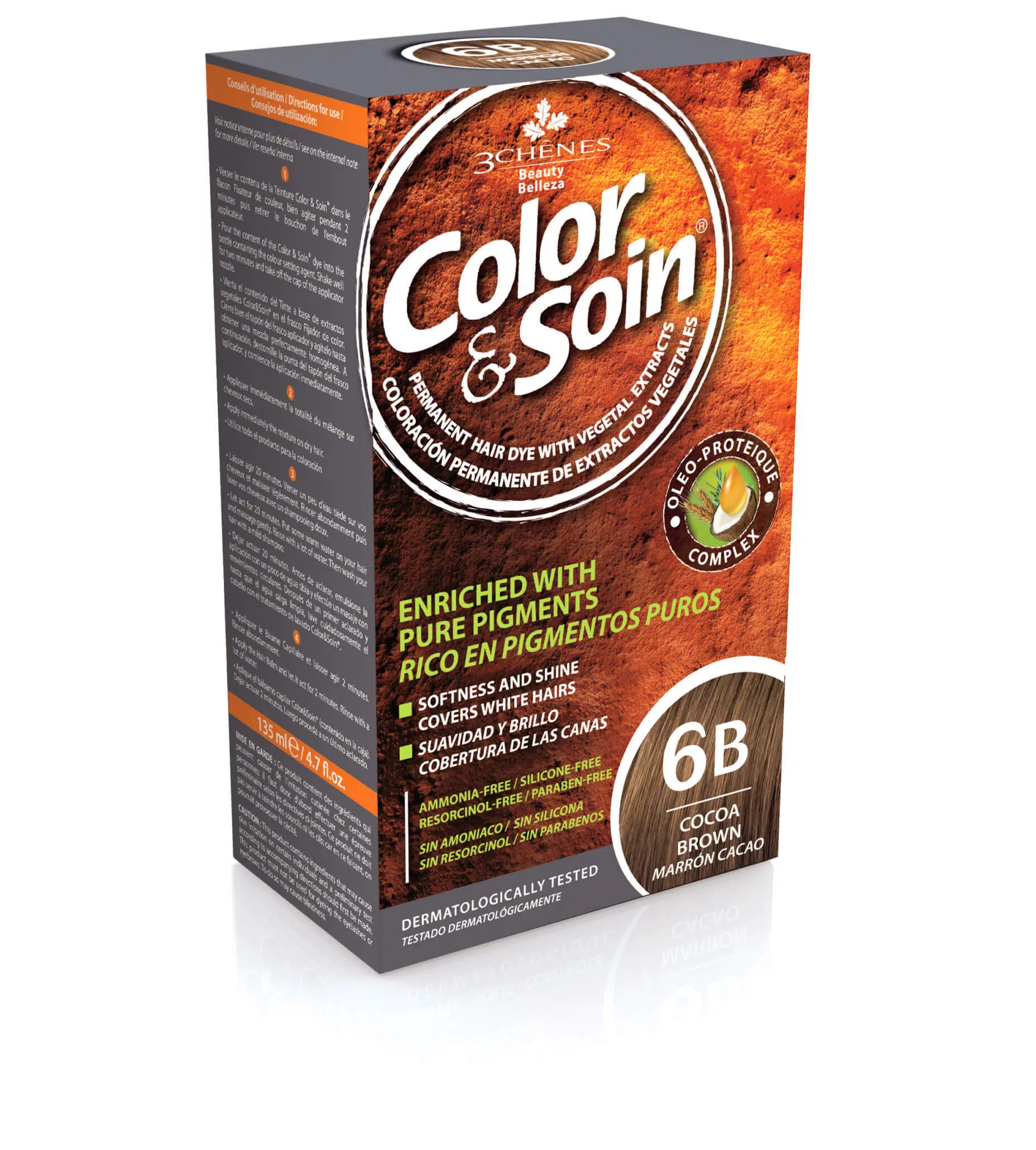 3CHENES COLOR&SOIN MARRON CACAO 6B