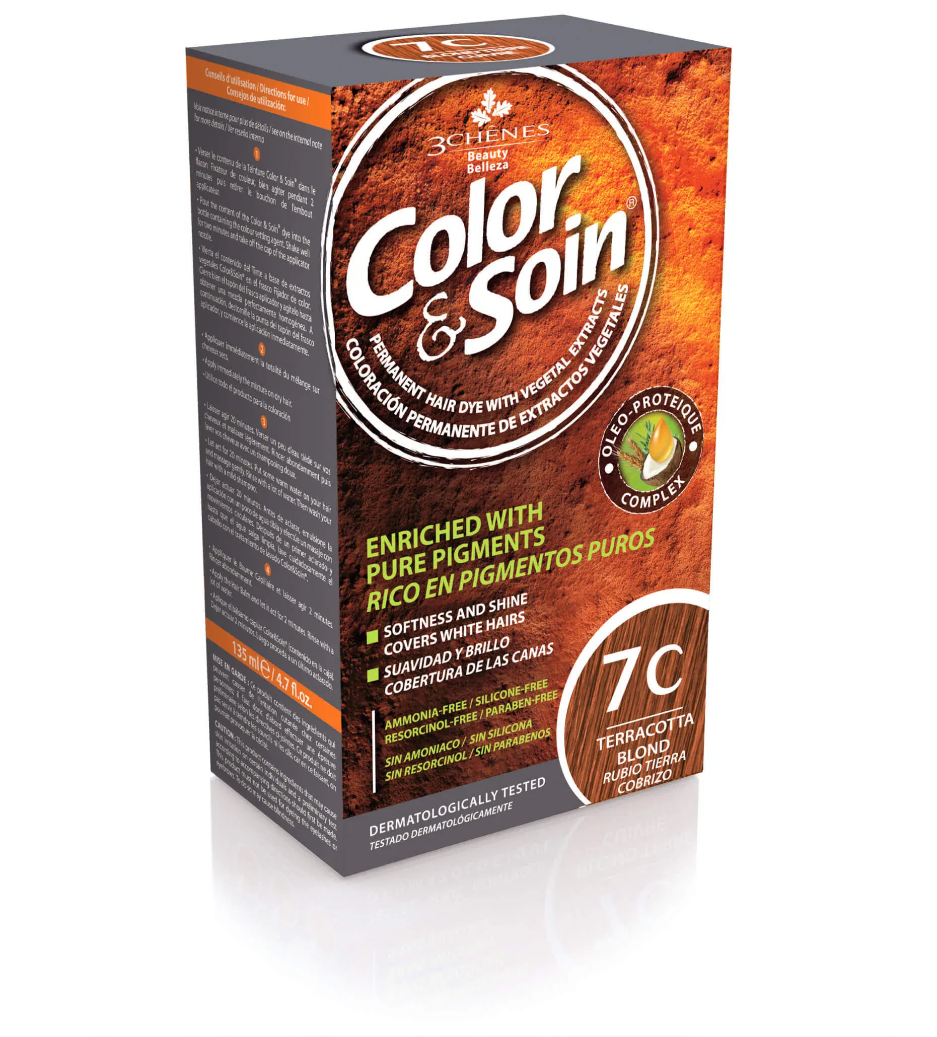 3CHENES COLOR&SOIN BLOND TERRE CUIVRE 7C