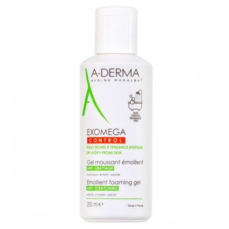 A-DERMA EXOMEGA GEL MOUSSANT ÉMOLLIENT ANTI-GRATTAGE 200 ML