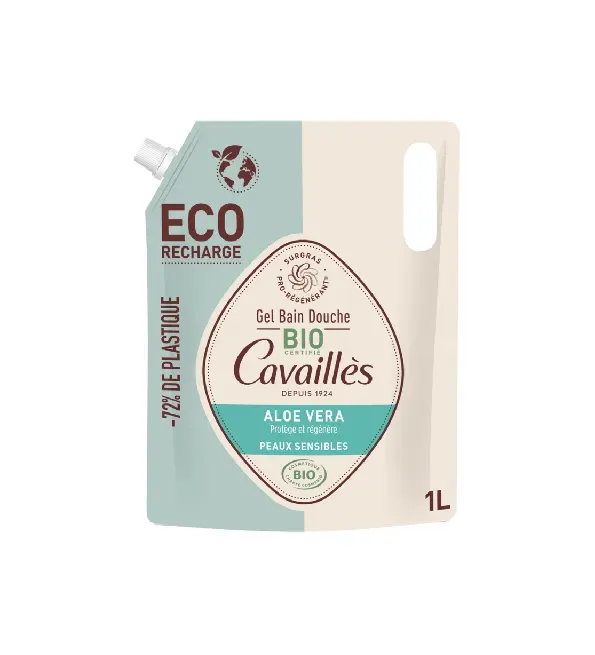 ROGE CAVAILLES ECO-RECHARGE 1L GEL BAIN ET DOUCHE ALOE VERA BIO