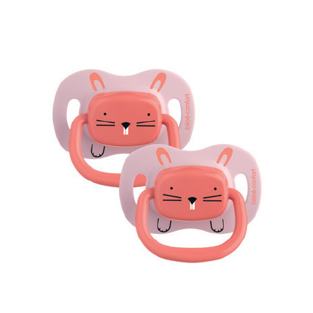 BÉBÉ CONFORT SUCETTES REVERSIBLES - 18/36 M - SILICONE - ANIMALS ROSE X2 7034