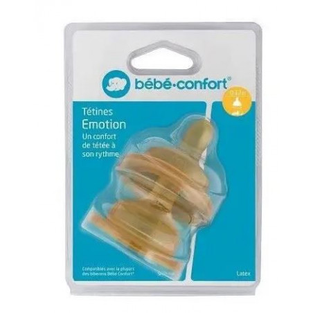 BÉBÉ CONFORT TETINES EMOTION - T.1 3 VITESSES (0/12M) - LATEX X2 6944
