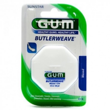 GUM Fil Dentaire FINE FLOSS  Ciré  (espaces étroits)