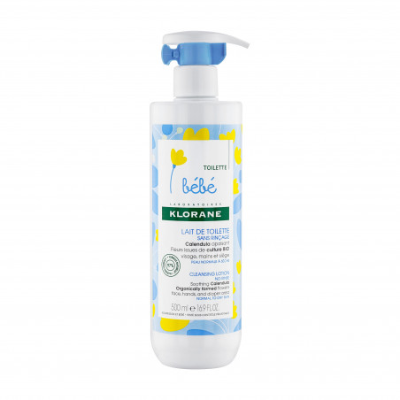 KLORANE -LAIT DE TOILETTE SANS RINÇAGE AU CALENDULA APAISANT-BÉBÉ-PEAU NORMALE À SÈCHE 500 ML