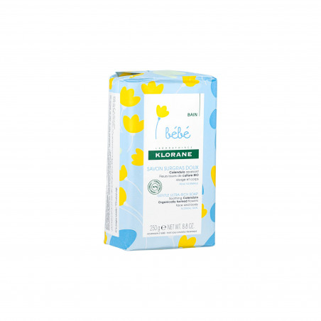 KLORANE - SAVON SURGRAS DOUX CALENDULA APAISANT - BÉBÉ - PEAU NORMALE - VISAGE ET CORPS 250 G
