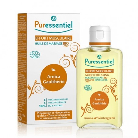 PURESSENTIEL HUILE DE MASSAGE BIO EFFORT MUSCULAIRE ARNICA / GAULTHÉRIE 100ML
