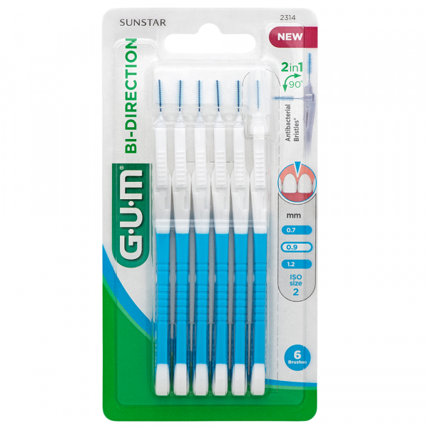 GUM Manche par 6 unités avec Brossette    Micro-Fine (0,9m)
