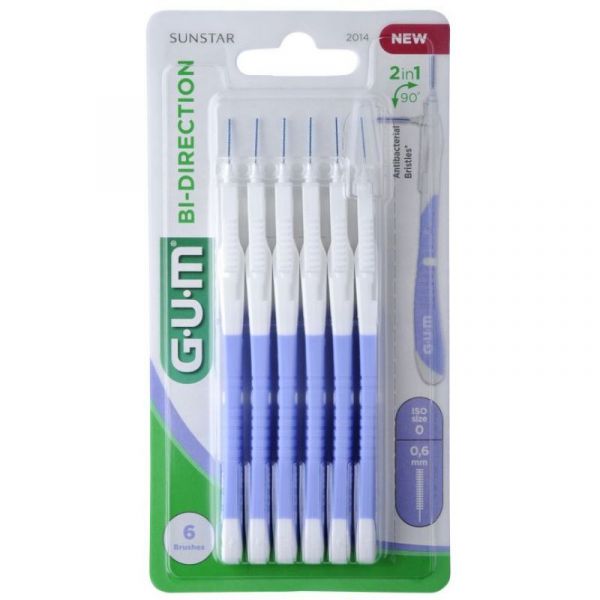 GUM Manche par 6 unités avec Brossestte  Mega Micro-Fine (0,6mm)