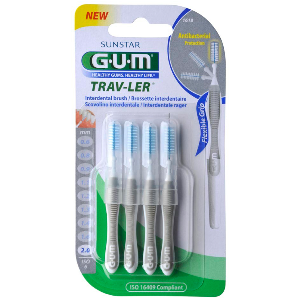 GUM Manche par 4 unités avec Brossette   Large (2,0mm)