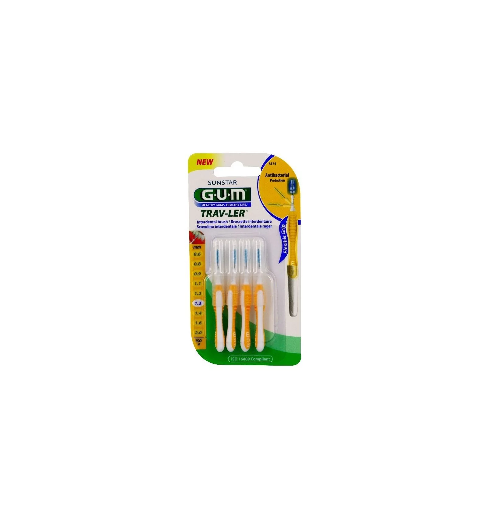 GUM Recharge Brossettes Extra-Fines  par 8 unités (1,3mm)