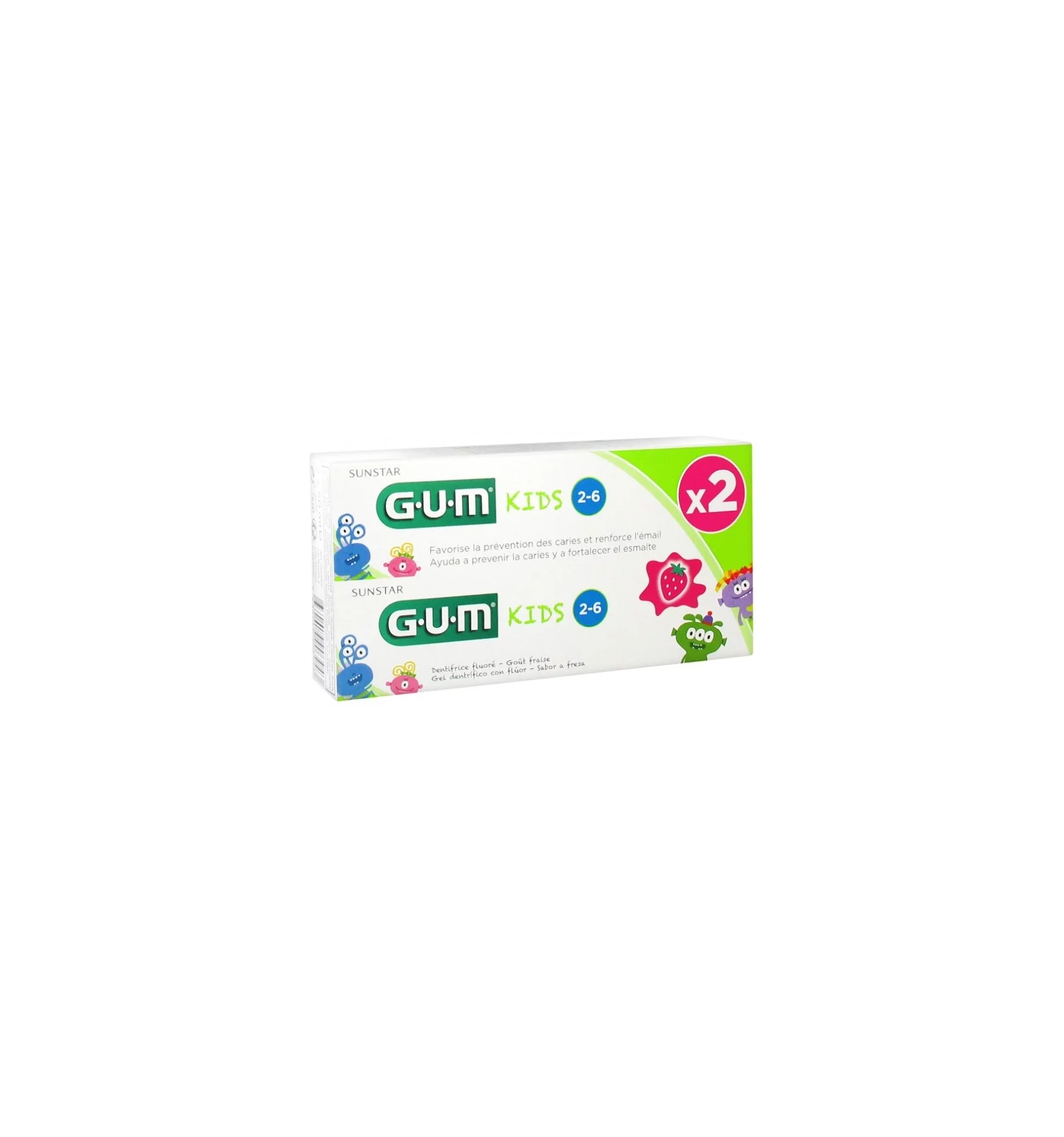 GUM Dentifrice kids+3ans 50ml- PACK DUO   NEW