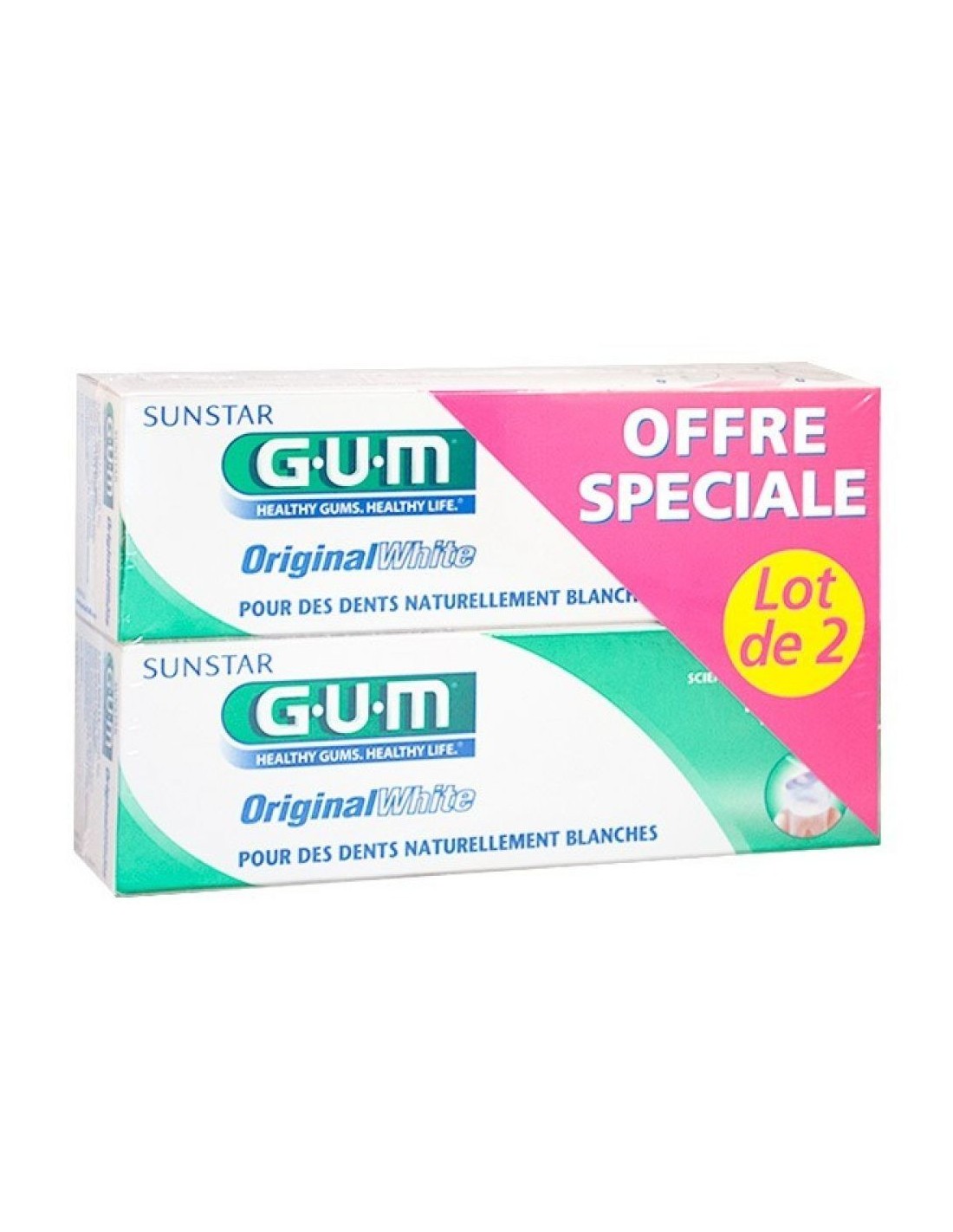 GUM Dentifrice Original White - Pack Par 2
