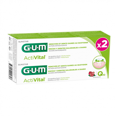 GUM Dentifrice Activital Soin quotidien 75ml Pack Par 2           NEW
