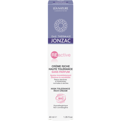 JONZAC RÉACTIVE  CRÈME RICHE HAUTE TOLÉRANCE 40 ml