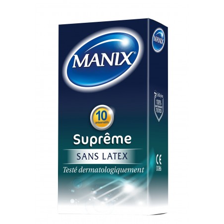 MANIX SUPREME SANS LATEX PRÉSERVATIF LUBRIFIÉ. BOÎTE DE 10