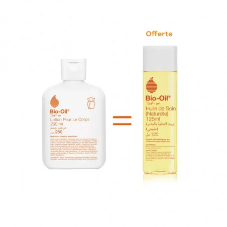 BIO-OIL LOTION POUR LE CORPS 250ML ACHETE + HUILE NATURELLE 125ML OFFERTE