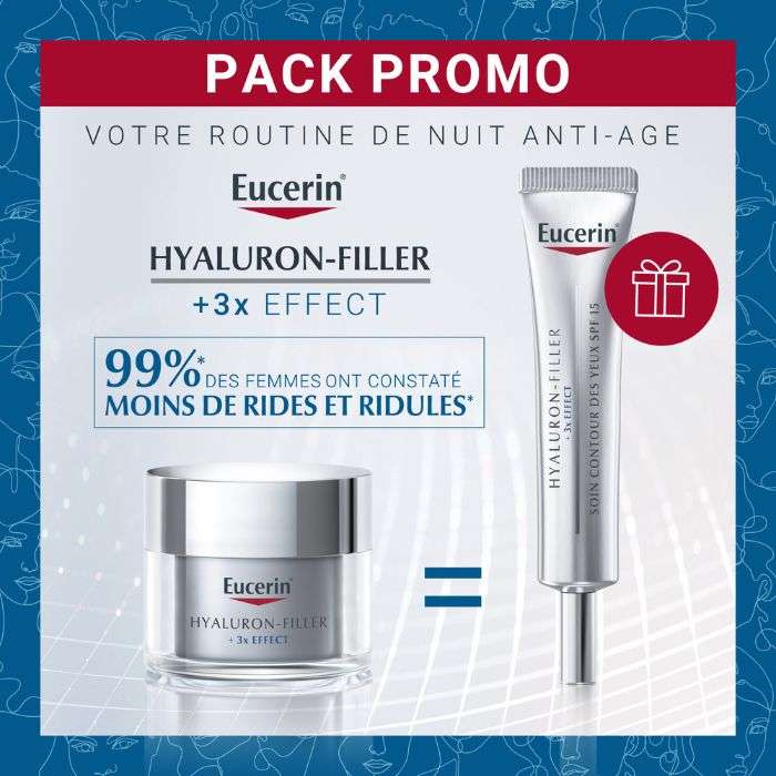 EUCERIN OFFRE HYALURON FILLER *3 EFFECTS SOIN DE NUIT 50 ML + SOIN CONTOUR DES YEUX 15 ML OFFERT