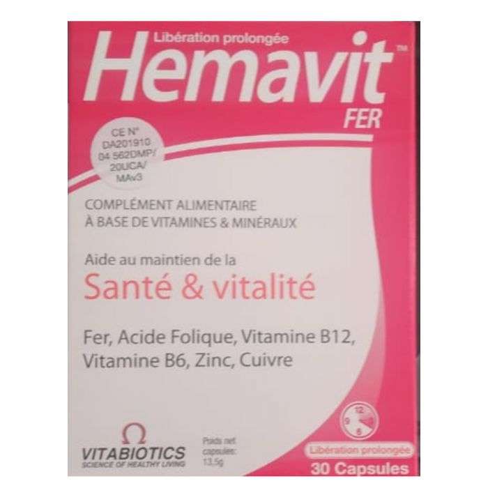 Hemavit Fer Santé et Vitalité 30 capsules