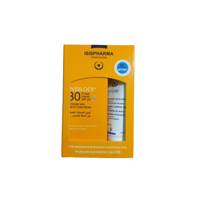 PACK UVEBLOCK 80 TEINTE + NEOTONE GEL | 40ML