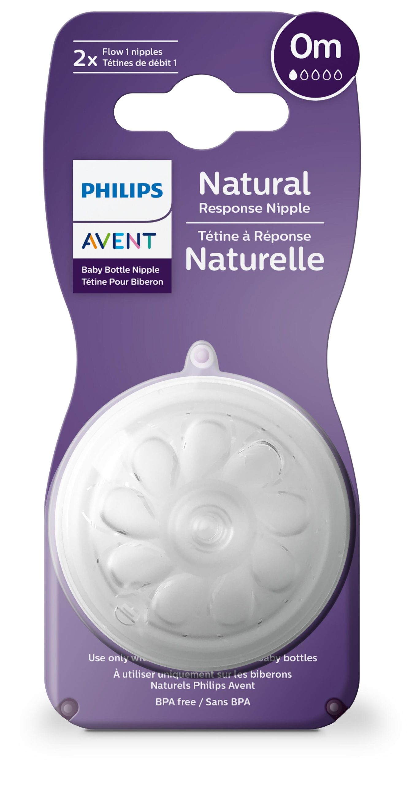 Tétine pour biberon 0 mois 2 pièces T1 Naturel 3.0 – Avent